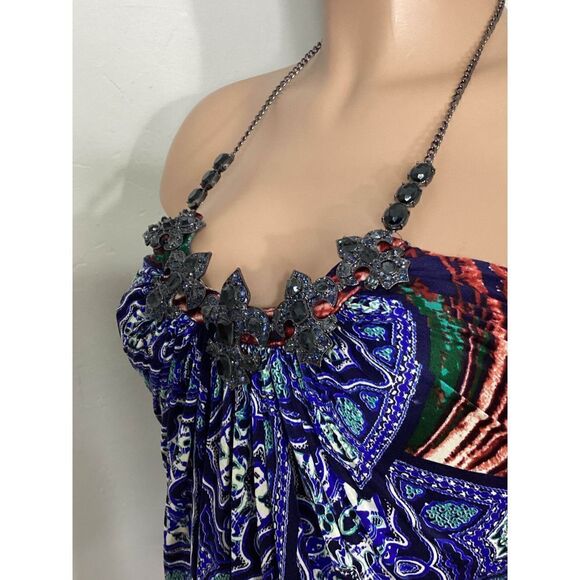 New. SKY silk halter mini dress with bling embellishment. Retails $269 - Picture 8 of 9